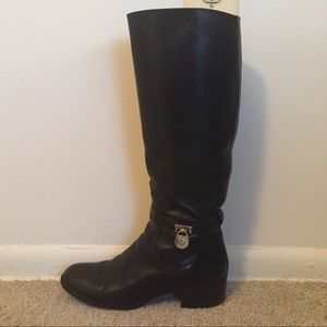 Michael Kors black leather riding boots (GUC)